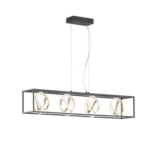 Czarna lampa wisząca LED ze ściemniaczem Gisi – Fischer & Honsel