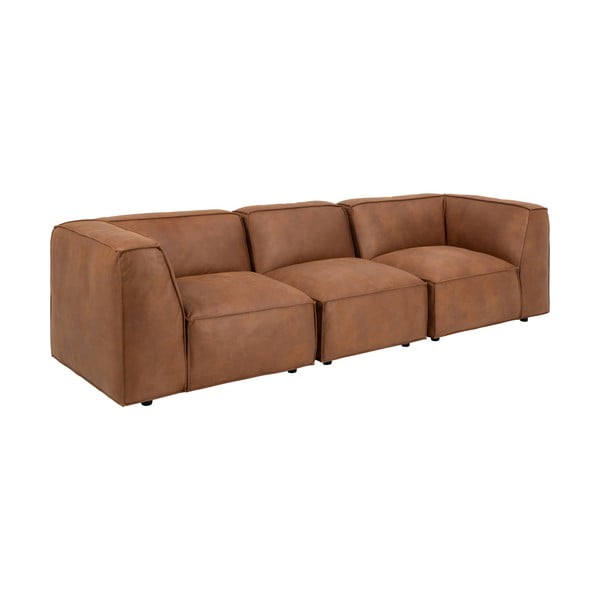 Koniakowa sofa z imitacji skóry 282 cm Fairfield Kentucky – Bonami Selection-image-3