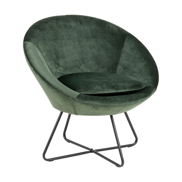 Zielony aksamitny fotel Actona Center