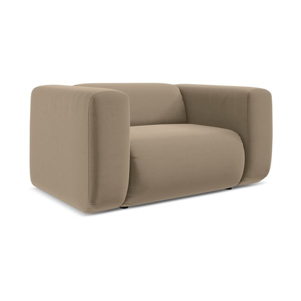 Beżowy aksamitny fotel Ekahi – Makamii