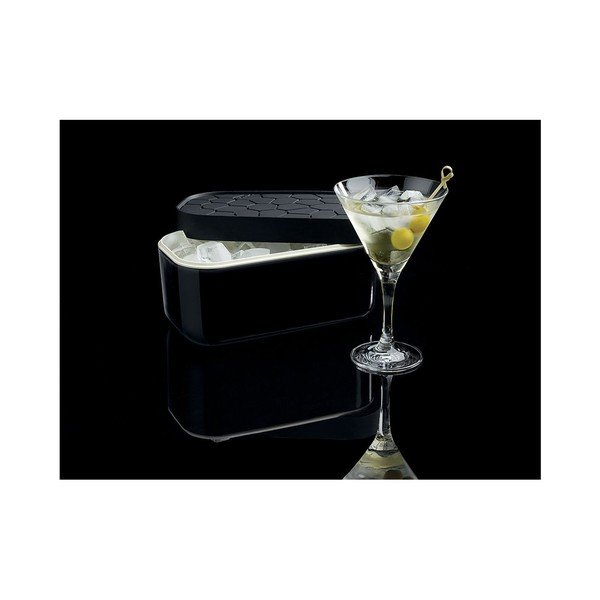 Czarny pojemnik chłodzący z przegródkami na kostki lodu Lékué Ice-image-4