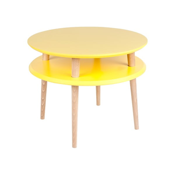 Żółty stolik Ragaba UFO, ⌀ 57 cm