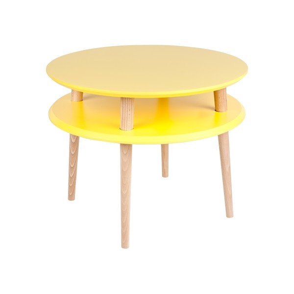 Żółty stolik Ragaba UFO, ⌀ 57 cm