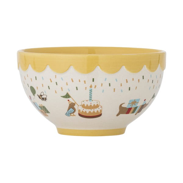 Żółto-kremowa kamionkowa miska dla dzieci ø 13,5 cm Celebrate – Bloomingville Mini