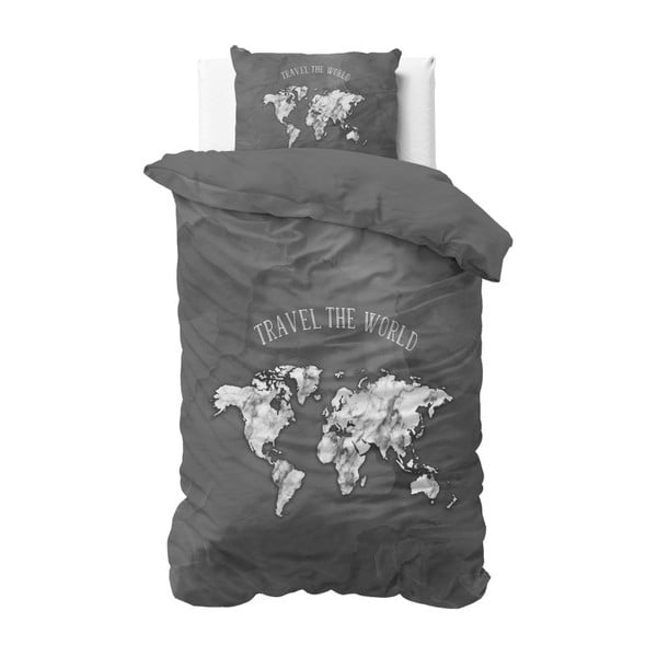 Jednoosobowa pościel bawełniana Sleeptime Worldie, 140x220 cm