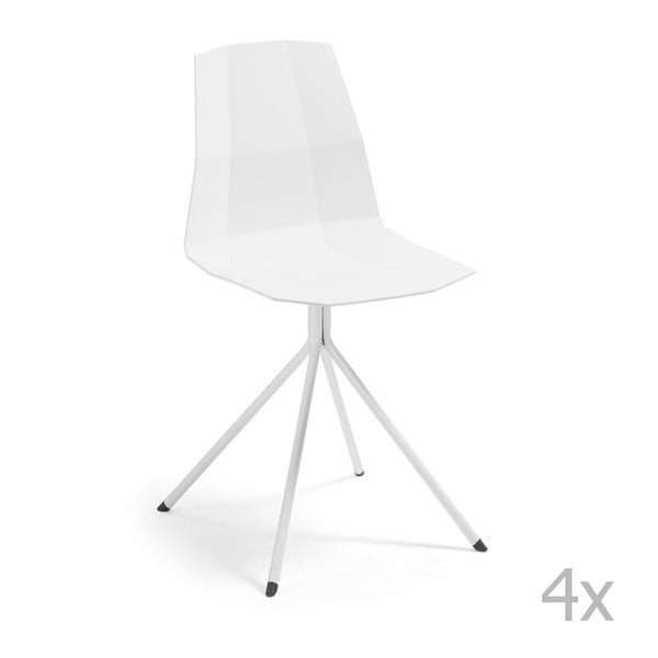 Zestaw 4 białych krzeseł jadalnianych La Forma Pixel