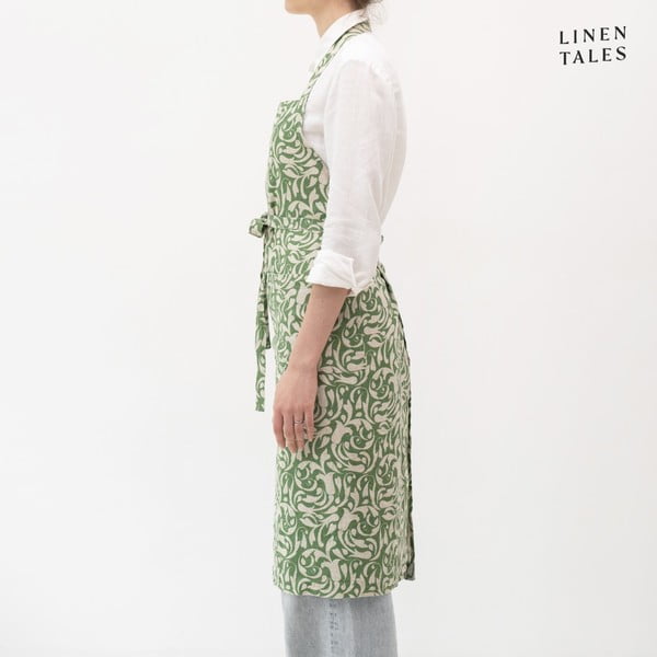 Lniany fartuch Evergreen Damask – Linen Tales-image-2