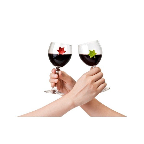 Zestaw 6 znaczników na kieliszki w kształcie liści Qualy&CO Leaf My Glass-image-3