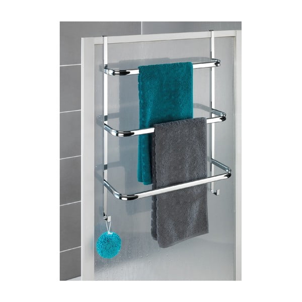 Srebrny wieszak na ręczniki Wenko Towel Holder Chrome, 21x54 cm-image-1