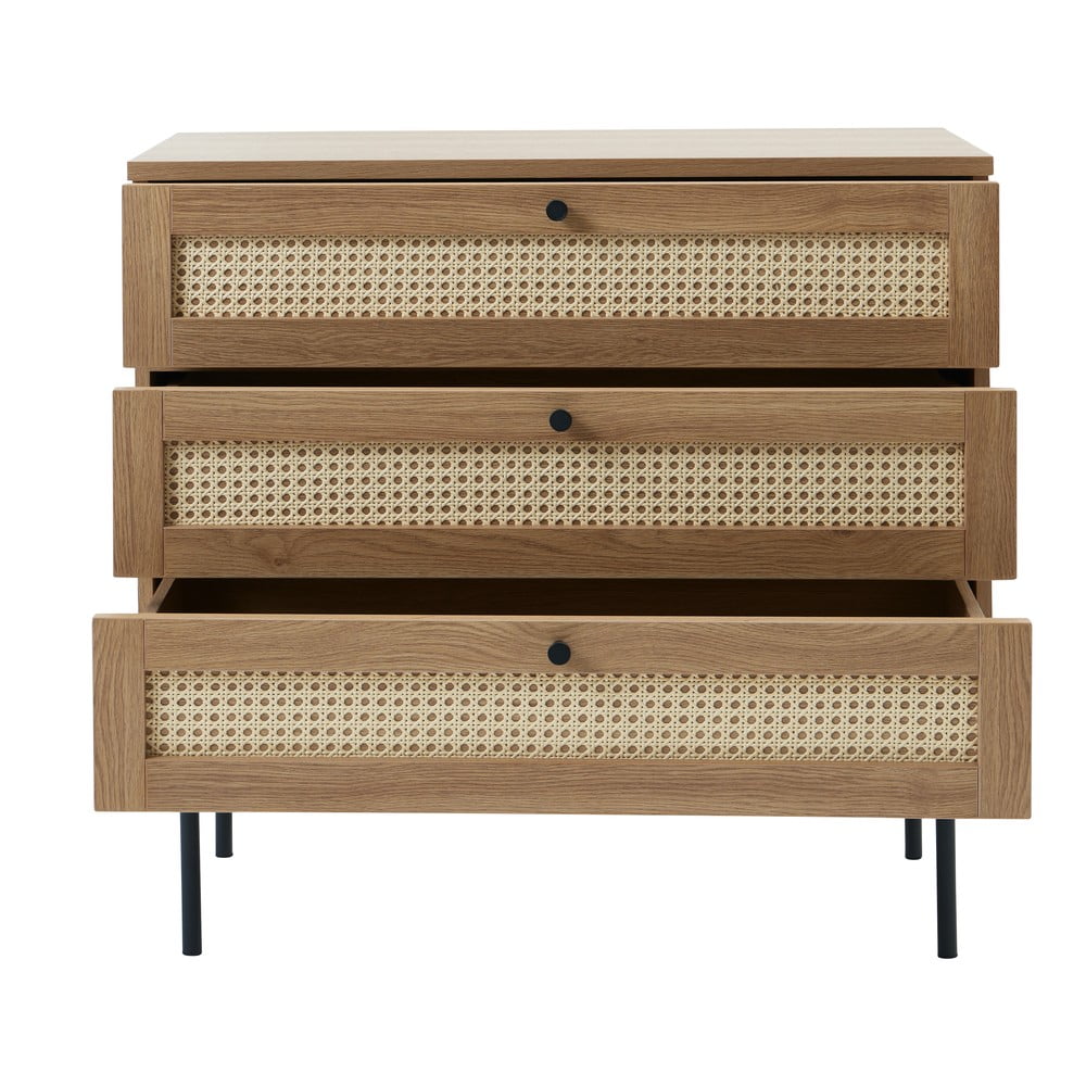 Niska komoda w dekorze dębu w naturalnym kolorze 80x75 cm Pensacola – Unique Furniture (zdjęcie 3)