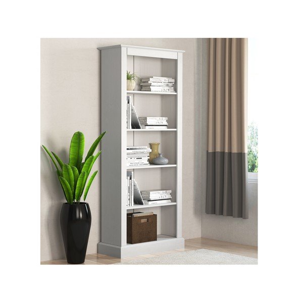 Biały regał z litego drewna sosnowego 181x31 cm Mille – Støraa-image-1