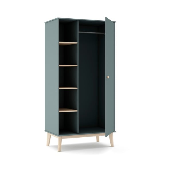 Szarozielona szafa dziecięca 90x180x52 cm Esteban – Marckeric-image-3