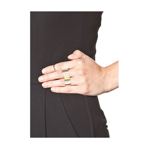Komplet 3 damskich pierścionków w złotym kolorze NOMA Anastacia