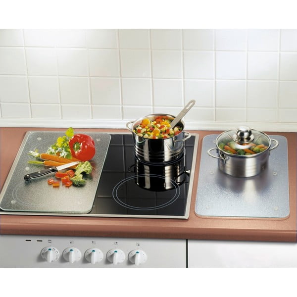 Płyty ochronne na kuchenkę ze szkła hartowanego zestaw 2 szt.  52x30 cm Transparent – Allstar-image-1