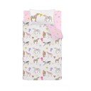 Różowo-kremowa pościel dziecięca jednoosobowa 135x200 cm Happy Horses – Catherine Lansfield