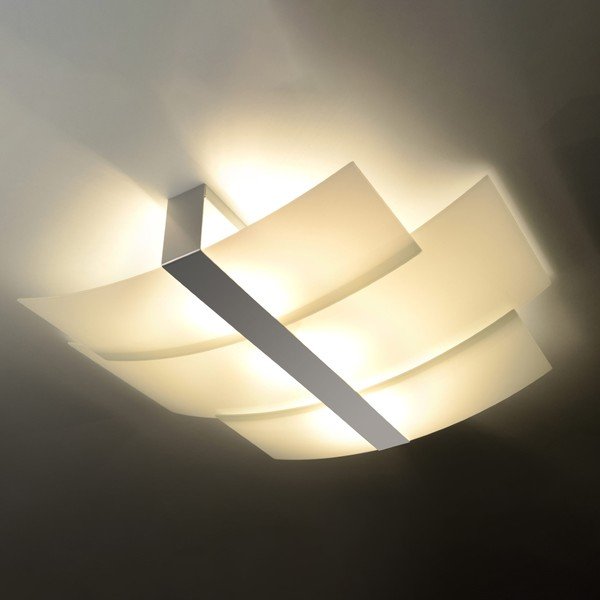 Biała lampa sufitowa ze szklanym kloszem 53x61 cm Marett – Sollux-image-1