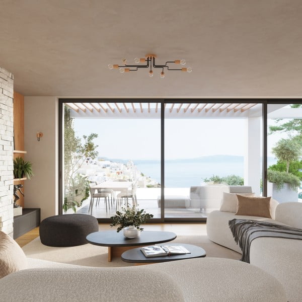 Lampa sufitowa w czarno-naturalnym kolorze 58x75 cm Dazzle – Sollux-image-3