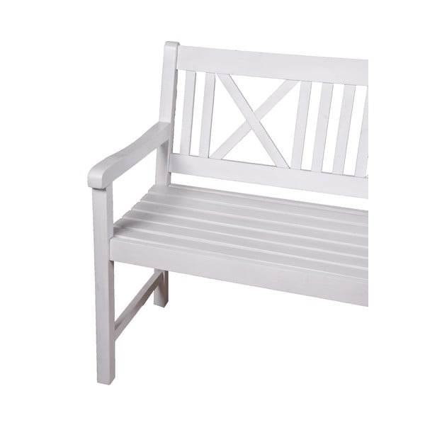 Biała drewniana ławka ogrodowa Malmö – Garden Pleasure-image-2