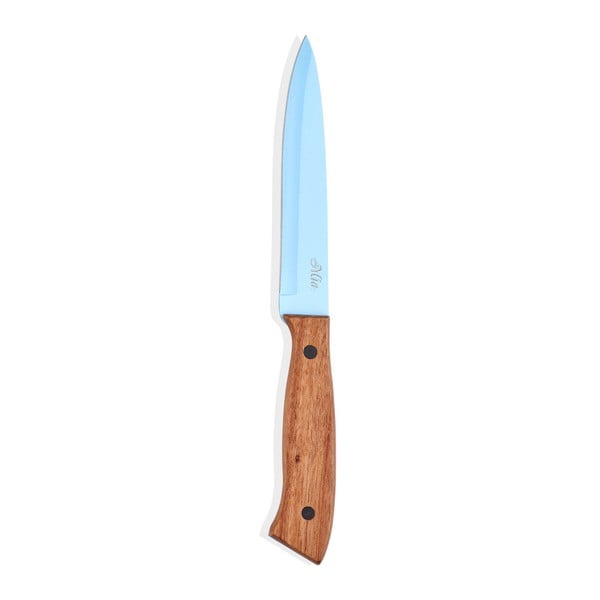 Niebieski nóż z drewnianą rączką The Mia Cutt, dł. 13 cm