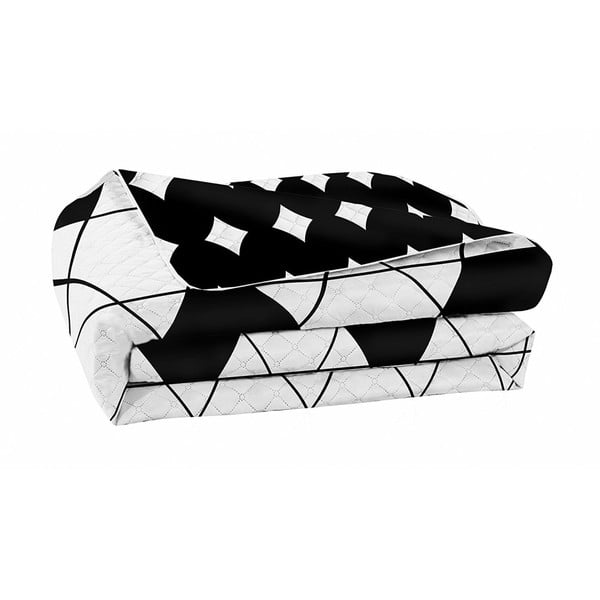 Czarno-biała dwustronna narzuta z mikrowłókna DecoKing Hypnosis Harmony, 170x210 cm