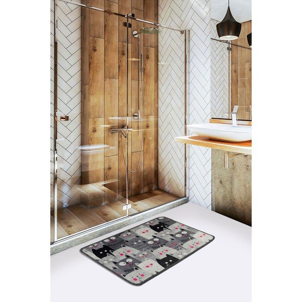 Szary dywanik łazienkowy 40x60 cm Meow – Foutastic-image-1