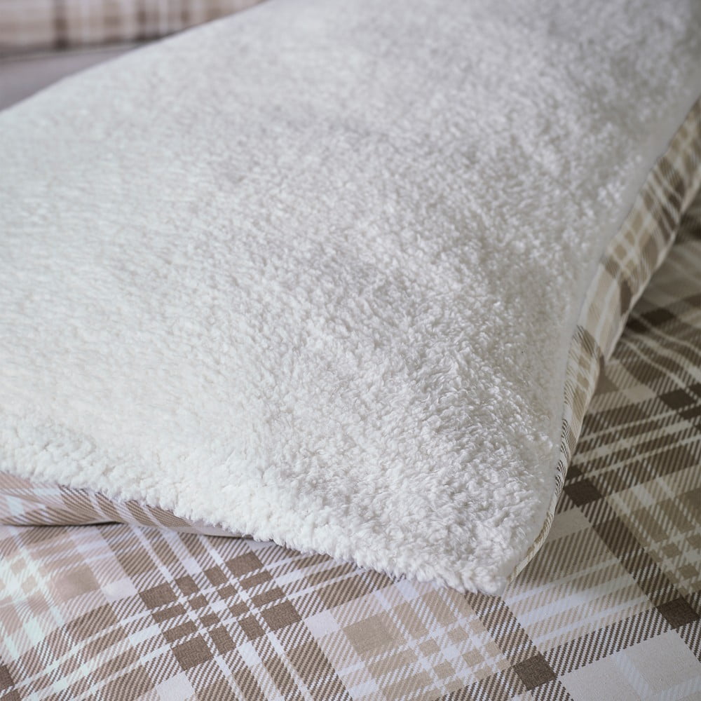 Brązowa pościel dwuosobowa z materiału sherpa 200x200 cm Cosy Sherpa Check – Catherine Lansfield (zdjęcie 4)