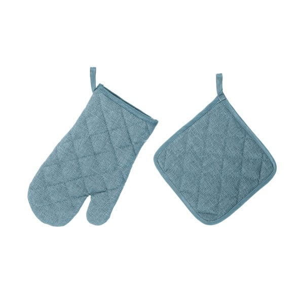 Zestaw jasnoniebieskiej łapki i rękawicy kuchennej Casa Selección