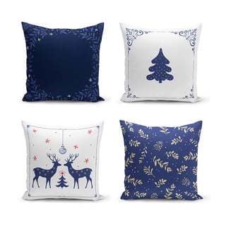 Niebiesko-białe poszewki na poduszki zestaw 4 szt. 43x43 cm – Minimalist Cushion Covers