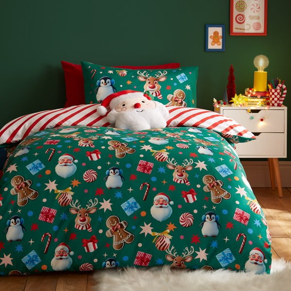 Zielona pościel dwuosobowa 200x200 cm Christmas Icons – Catherine Lansfield