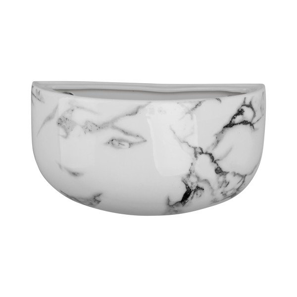 Ceramiczna doniczka ścienna w dekorze marmuru PT LIVING Oval-image-2