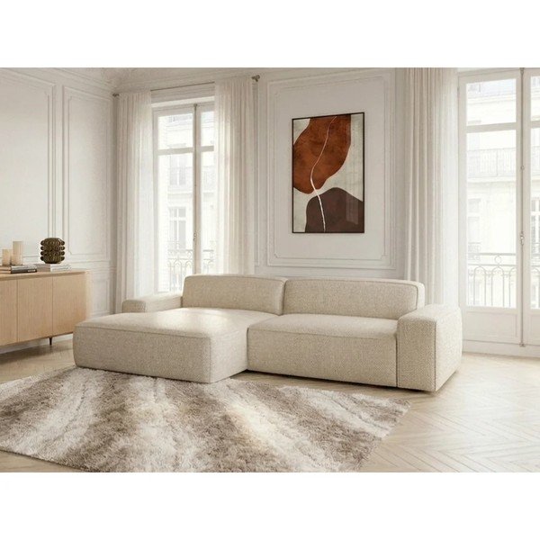 Beżowy rozkładany/z elektryczną regulacją siedziska narożnik (lewostronny) Abel – Bobochic Paris-image-1