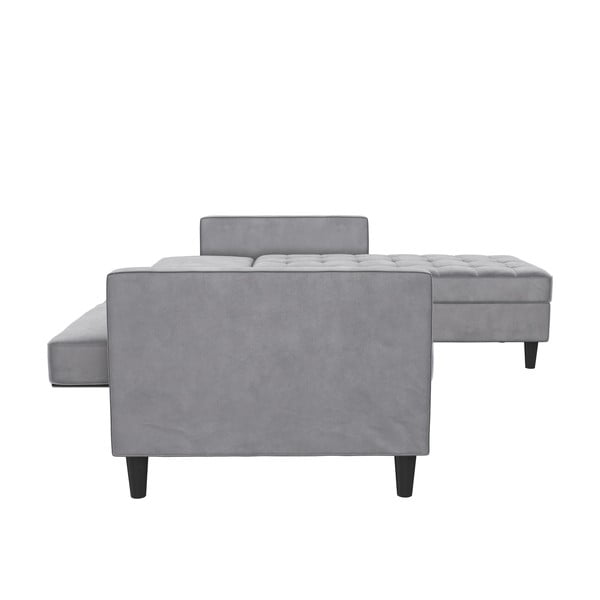 Jasnoszary aksamitny narożnik Presley – Støraa-image-4