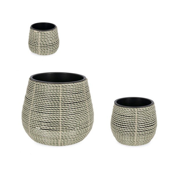 Plastikowe/ze sztucznego rattanu doniczki zestaw 3 szt. ø 45 cm Thanh – Bizzotto-image-1