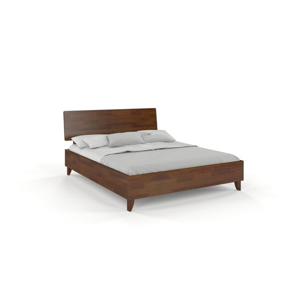Łóżko 2-osobowe z litego drewna sosnowego SKANDICA Viveca Dark, 200x200 cm