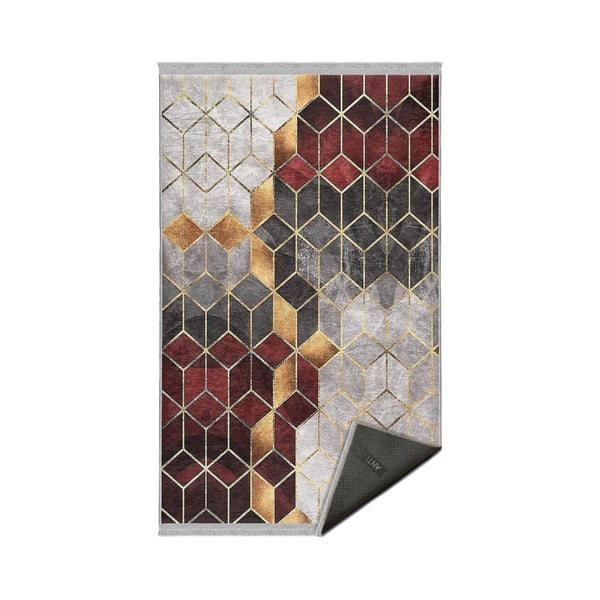 Szaro-bordowy dywan odpowiedni do prania 80x140 cm – Mila Home