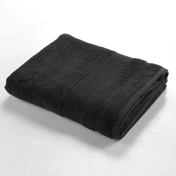 Czarny bawełniany ręcznik kąpielowy frotte 90x150 cm Tendresse – douceur d'intérieur