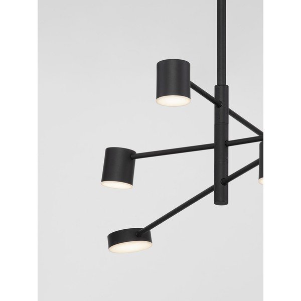 Czarna aluminiowa lampa wisząca LED ze ściemniaczem z kloszem ze szkła akrylowego ø 100 cm Nordik – Nova Luce-image-2