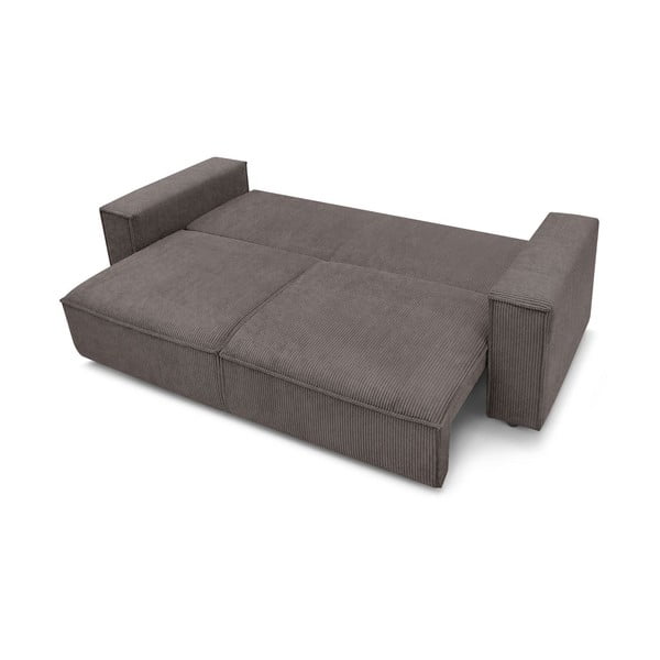 Szarobrązowa sztruksowa rozkładana sofa 245 cm Nihad – Bobochic Paris-image-4