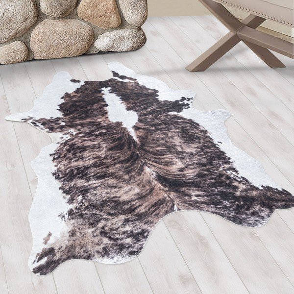 Ciemnobrązowa syntetyczna skóra na podłogę 100x135 cm Etosha – Ayyildiz Carpets-image-1