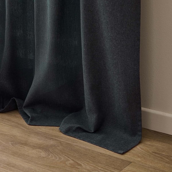 Antracytowa zasłona z mieszanki bawełny 140x240 cm Everest – douceur d'intérieur-image-4