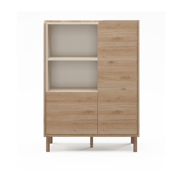 Szafka w dekorze dębu w naturalnym kolorze 90x125x40 cm Monza – Marckeric