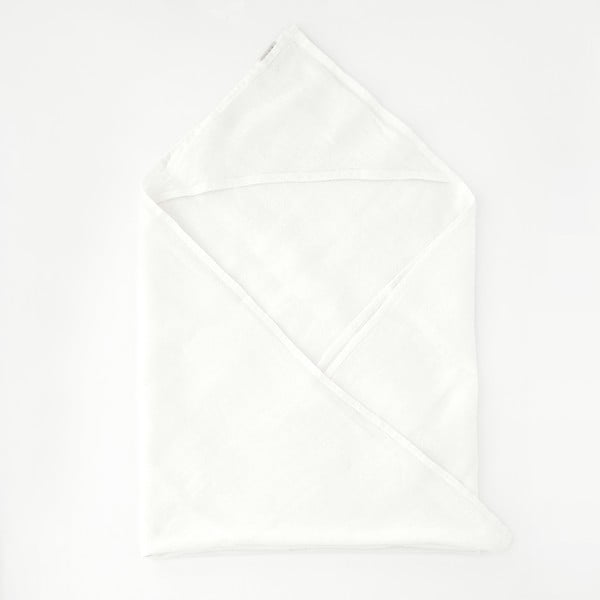 Dziecięcy biały ręcznik z kapturem Linen Tales Waffle, 100x100 cm