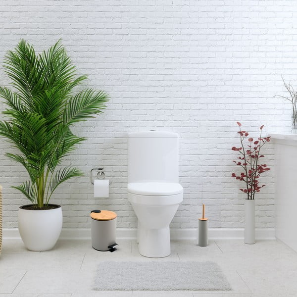 Szarobrązowy stalowy kosz na śmieci z pedałem 3 l   Adonis – Spirella-image-1