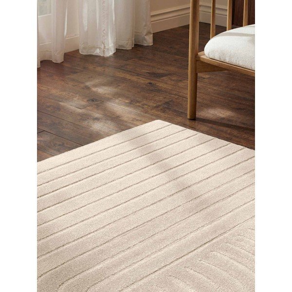 Kremowy wełniany dywan tkany ręcznie 80x150 cm Arcura – Vikosa-image-3