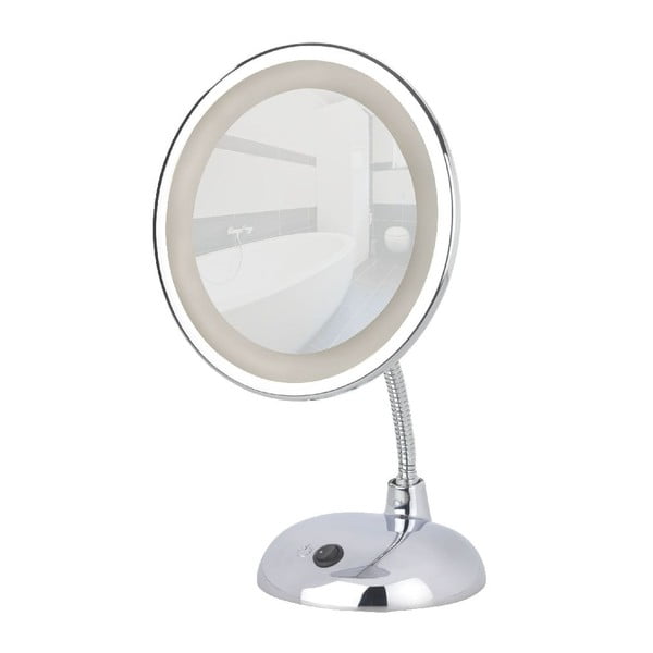 Chromowane lusterko kosmetyczne z oświetleniem LED Wenko Style-image-1