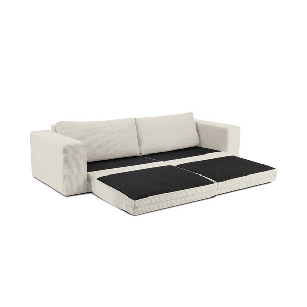 Beżowa sztruksowa sofa rozkładana Milo Casa Donatella-image-4