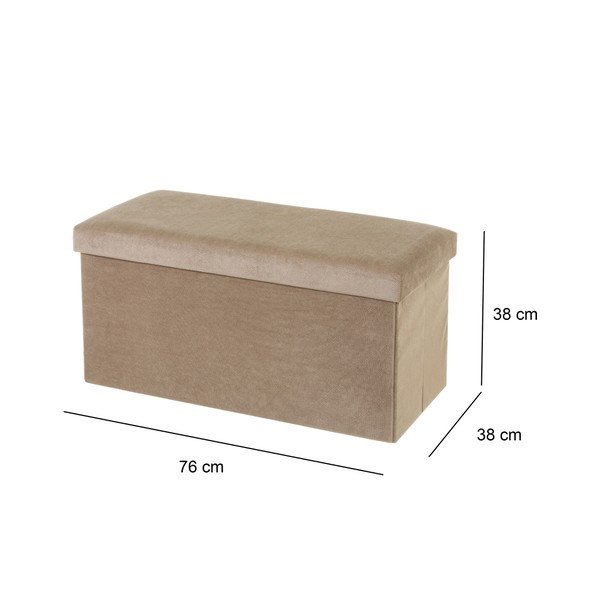 Beżowy aksamitny taboret Velvet – Casa Selección-image-3