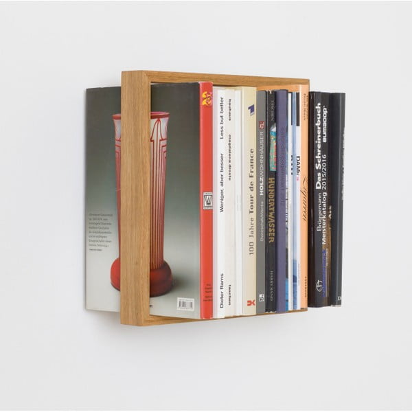 Półka na książki z drewna dębowego das kleine b b7, 34x32 cm-image-1