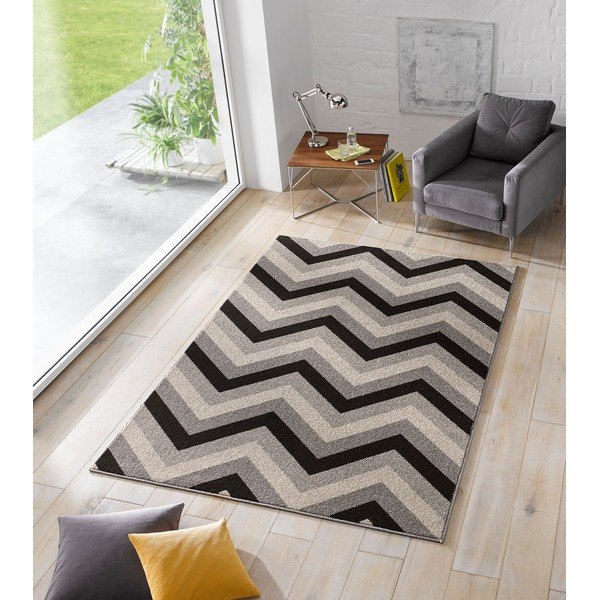 Czarny dywan Chateau Chevron, 120x170 cm-image-1