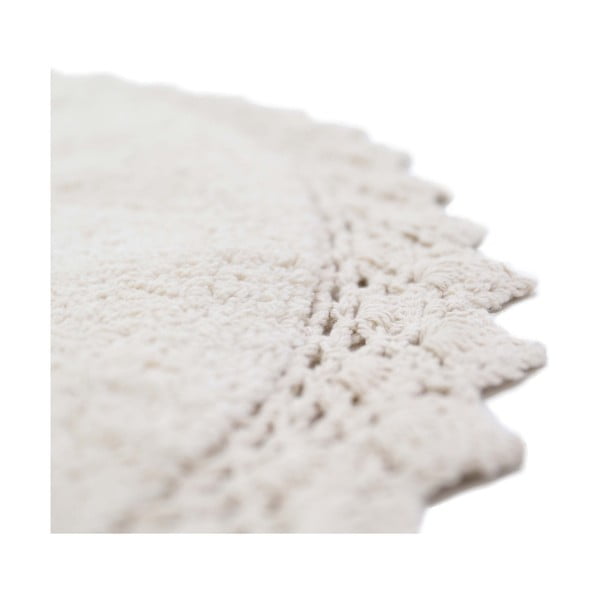 Kremowy ręcznie wykonany dywan z bawełny Nattiot Perla, ø 110 cm-image-3